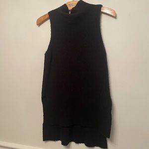 Med Sleeveless Cowl Neck High Low Black Sweater by Mossimo